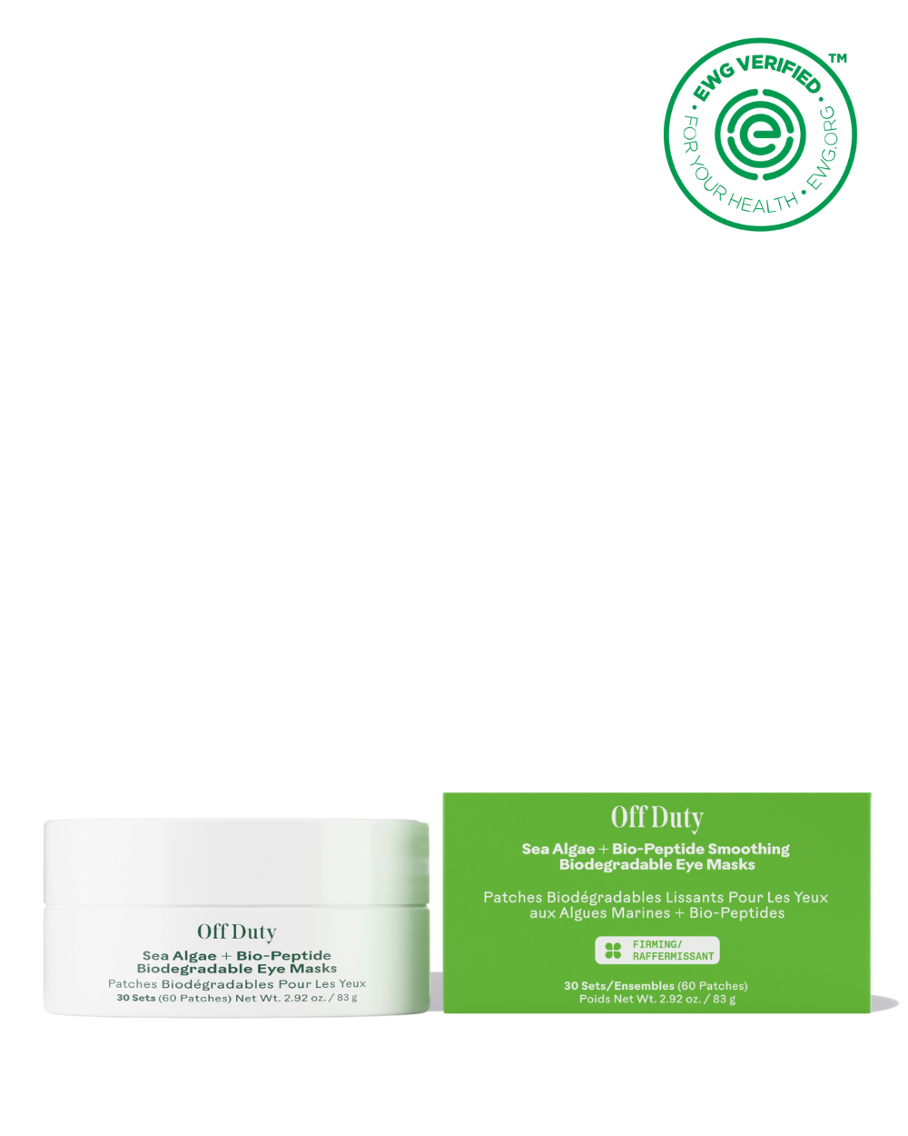 Off Duty™ Sea Algae + Bio-Peptide Smoothing Biodegradable Eye Masks