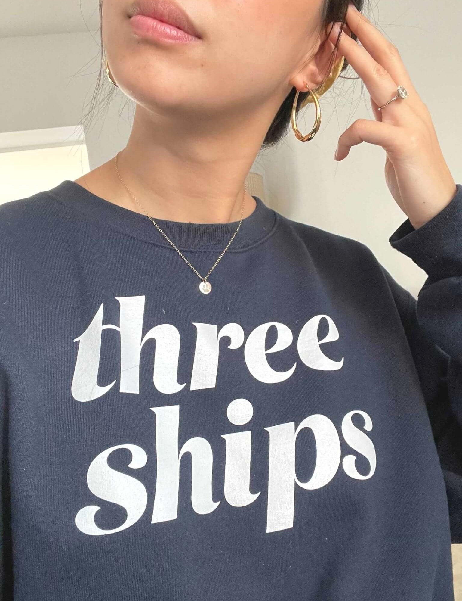 Navy Three Ships Crew Neck Three Ships Merch Natural Vegan Cruelty-free Skincare